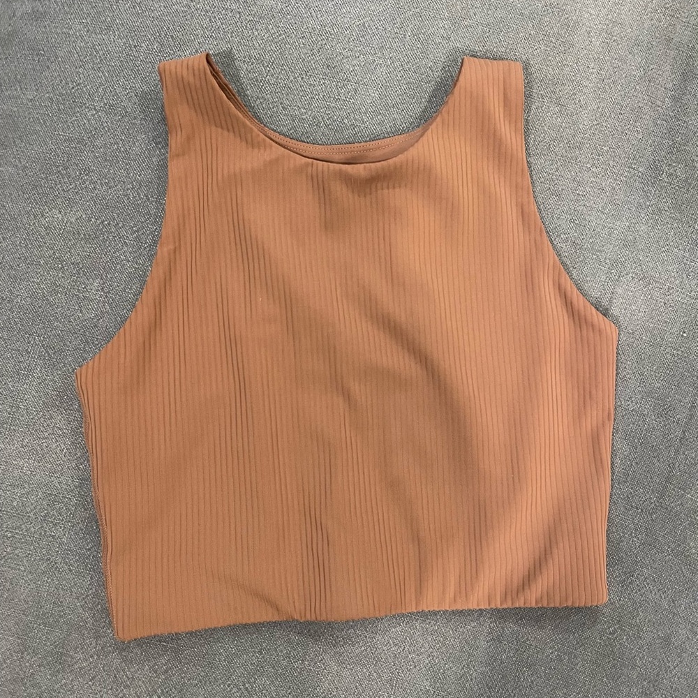 Girlfriend collective high neck sports bra ribbed
